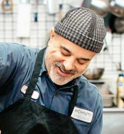 Michael Recchiuti making brownies photo credit Tom Seawell