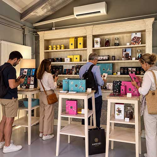 Cozy Luxury Chocolate Boutique Browsing