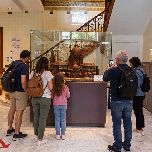 Museum Visitors Admire Chocolate Architecture