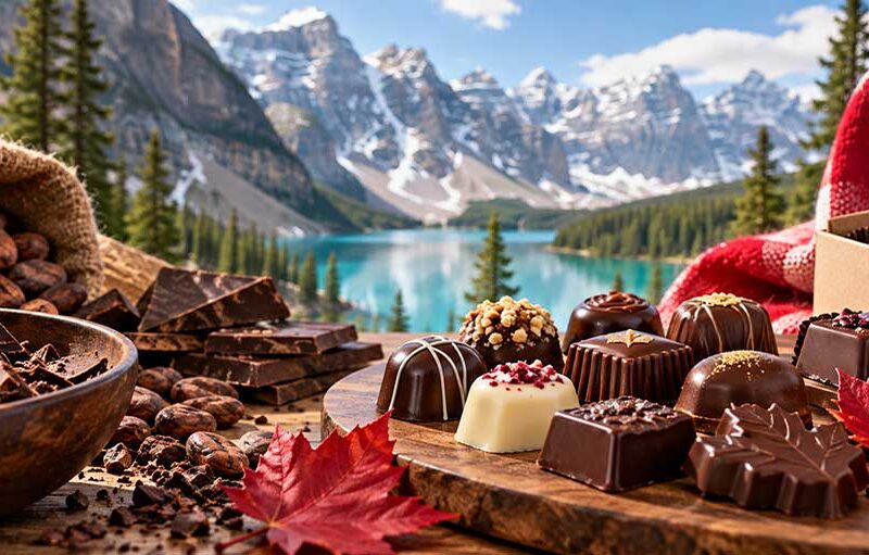 Canadian Chocolates by the Glacial Lake